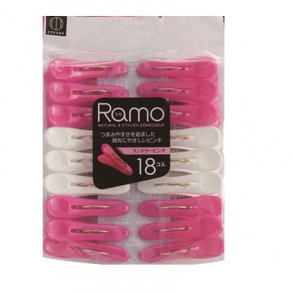 Kokubo Ramo Tøjklemmer Hvid / Pink - 18 stk.