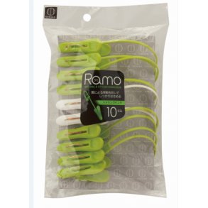 Kokubo Special Tøjklemmer med Låsesnor 10 stk. Grøn /Hvid