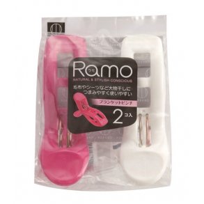 Kokubo Ramo Stor Tjklemme - Pink / Hvid 2 stk.