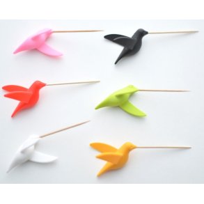 Qualy Kolibri Cocktailpinde Holdere - 6 Stk