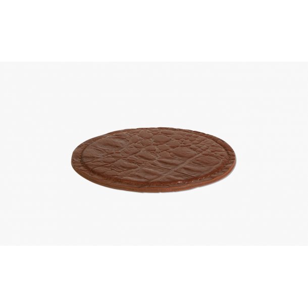 Dutchdeluxes Coasters Round 100% Leather Croco Classic Brown - Ø 10 cm