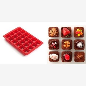 L&eacute;ku&eacute; Mini-brownieform t/24 stk.
