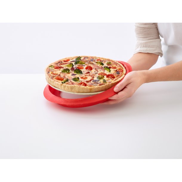 Lku Quiche 28 cm rd riflet m/keramisk bund