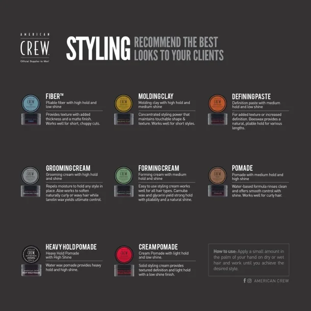 American Crew Pomade for Heavy Hold and Shine 85 gr