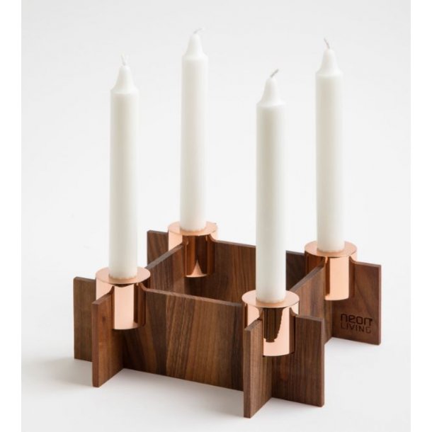 Neon Living High Lighz Lysestage- Walnut &amp; Copper