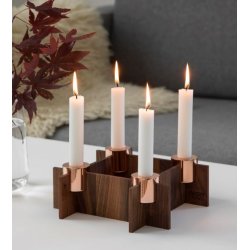 Neon Living High Lighz Lysestage- Walnut &amp; Copper