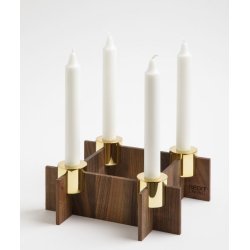 Neon Living High Lighz Lysestage- Walnut &amp; brass
