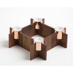 Neon Living High Lighz Lysestage- Walnut &amp; Copper