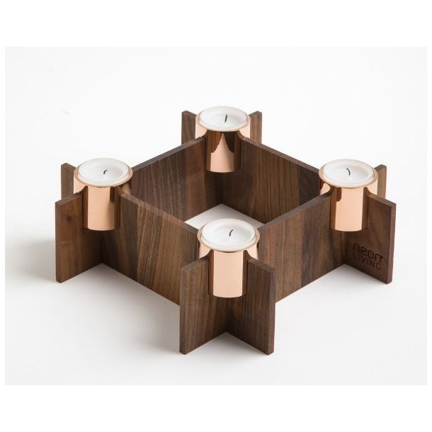 Neon Living High Lighz Lysestage- Walnut &amp; Copper