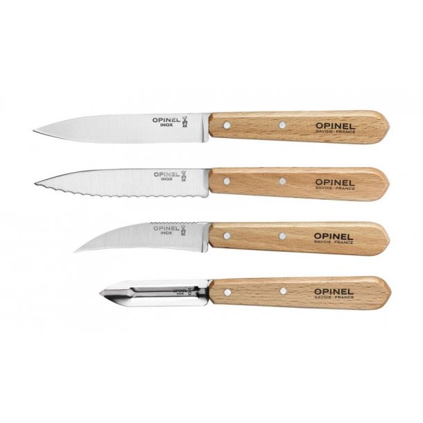 Opinel St med 3 knive og 1 skller