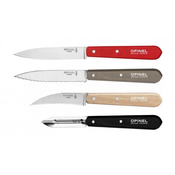 Opinel St med 3 knive og 1 skller