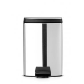 Brabantia Pedalspand Rektangulær Mat Stål 10 Liter - 395642