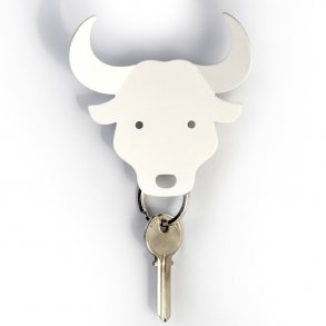 Qualy Bull Nøglering - Hvid