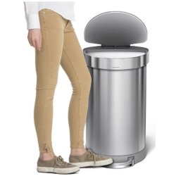 Simplehuman Halvrund Pedalspand 45L, Enkelt Rum, Brstet Rustfrit Stl