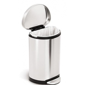Simplehuman Halvrund Pedalspand 10L, Enkelt Rum, Brstet Rustfrit Stl