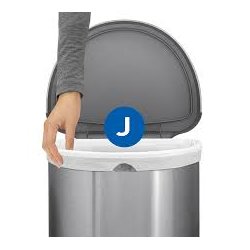 Simplehuman Halvrund Pedalspand 45L, Enkelt Rum, Brstet Rustfrit Stl