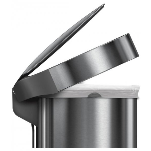 Simplehuman halvcirkelformig pedalhink 45L, enkelrum, borstad rostfritt stl