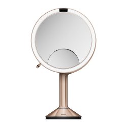 Simplehuman Sensor Spejl Med Touch-Control Lysstyrke 1X / 5X / 10X Forstrrelse 20 Cm Genopladeligt, Roseguld Rustfrit Stl