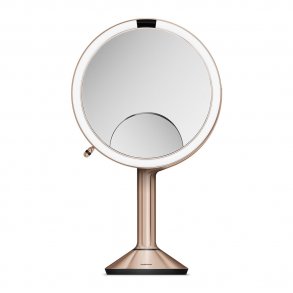 Simplehuman Sensor Spejl Med Touch-Control Lysstyrke 1X / 5X / 10X Forstrrelse 20 Cm Genopladeligt, Roseguld Rustfrit Stl