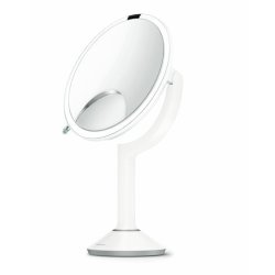 Simplehuman Sensor Spejl Med Touch-Control Lysstyrke 1X / 5X / 10X Forstrrelse 20 Cm Genopladeligt, Hvidt Rustfrit Stl