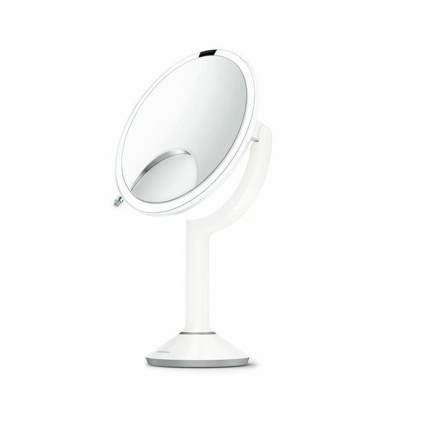 Simplehuman Sensor Spejl Med Touch-Control Lysstyrke 1X / 5X / 10X Forstrrelse 20 Cm Genopladeligt, Hvidt Rustfrit Stl