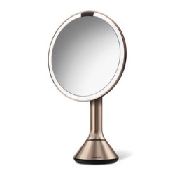 Simplehuman Sensor Spejl Med Touch-Control Lysstyrke 5X Forstrrelse 20 Cm Genopladeligt, Roseguld Rustfrit Stl