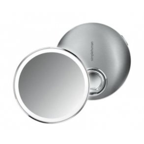 Simplehuman Sensorspejl Kompakt 3X Forstrrelse, Taske Inkluderet 10 Cm Genopladeligt, Brstet Rustfrit Stl