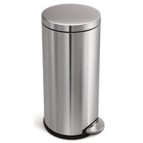 Simplehuman Rund Pedalspand 30L, Enkelt Rum, Brstet Rustfrit Stl