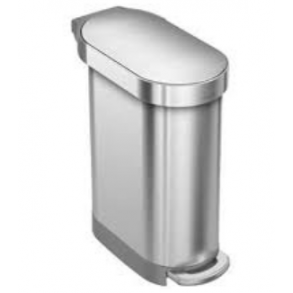 Simplehuman Slank Pedalspand 45L, Enkelt Rum, Brstet Rustfrit Stl
