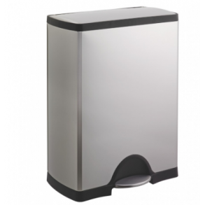 Simplehuman Rektangulr Affaldsspand til Genbrug 46L (30/16), Dobbelt Rum, Brstet Rustfrit Stl