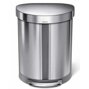 Simplehuman Halvrund Pedalspand 55L (33/22), Dobbelt Rum, Brstet Rustfrit Stl