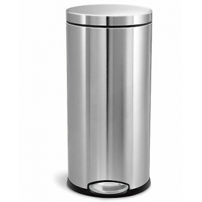 Simplehuman Halvrund Pedalspand 60L, Enkelt Rum, Brstet Rustfrit Stl