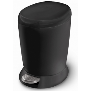 Simplehuman Rund Pedalspand 6L, Enkelt Rum, Sort Plast