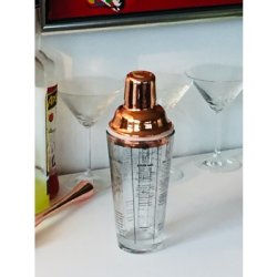 Steel Function Shaker i glas med kobber lg