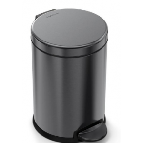 Simplehuman Rund Pedalspand 4,5L, Enkelt Rum, Sort Rustfrit Stl