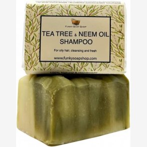 Funky Soap Rea Tree and Neem Oil Shampoobar Til Fedtet H�r (65 g)