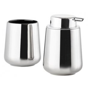 Zone Sæbedispenser & Tandbørstekrus Nova One - Silver